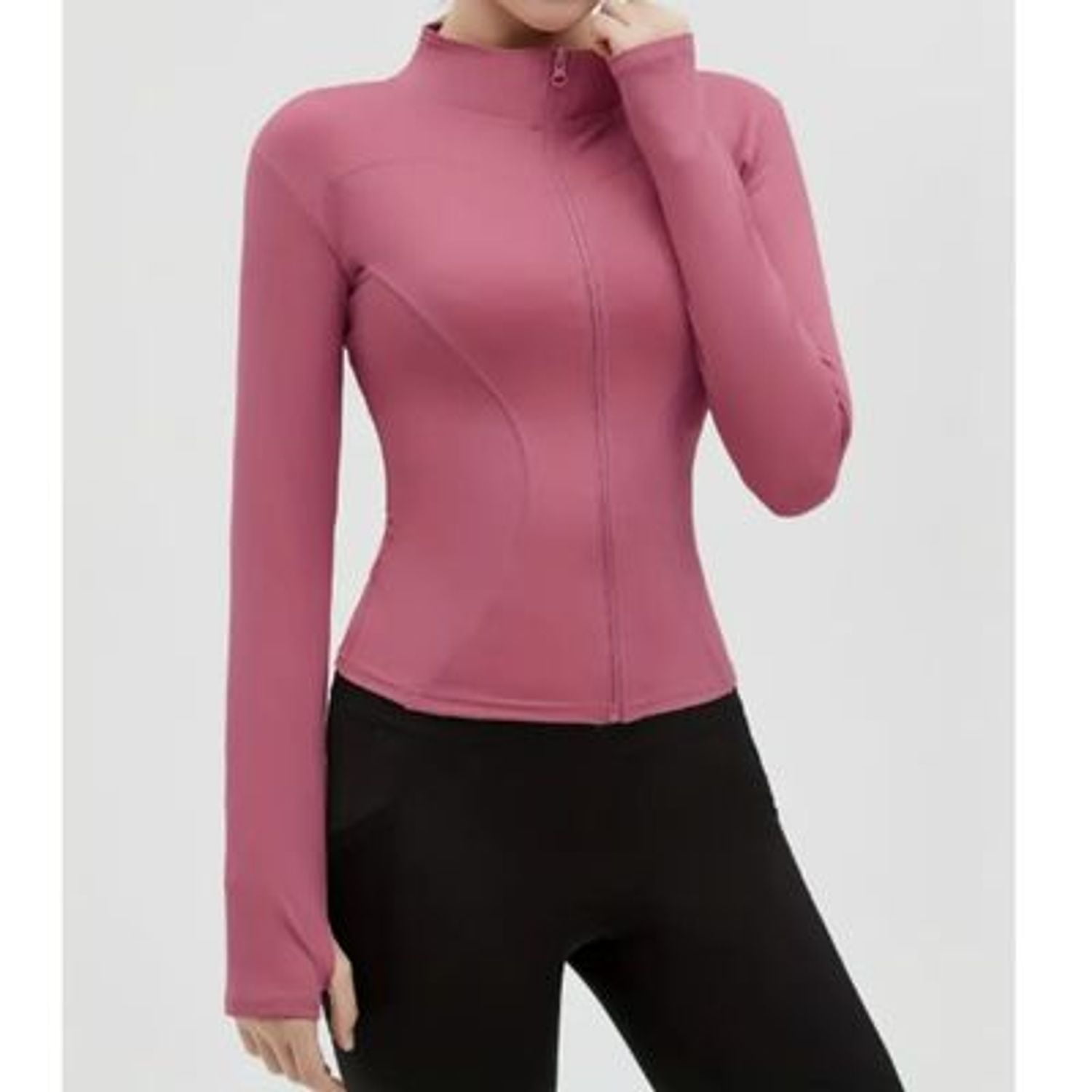 Likeshop - Poleron Deportivo Mujer Ajustado Elasticado Cierre 9014