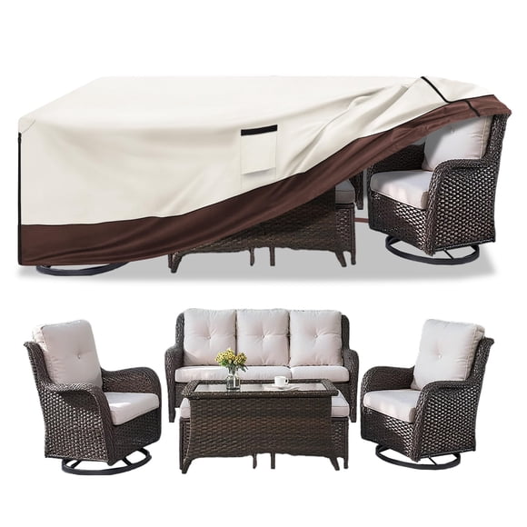 Funda impermeable para muebles de patio Aacabo de 5 piezas, Oxford 600D