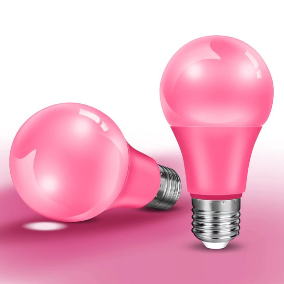 Bombilla LED rosa 9W (equivalente a 60W) LKQH pack de 2 con base E26
