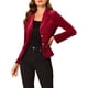 thumbnail image 5 of INSPIRE CHIC Chaqueta de Terciopelo Vintage para Mujer Regreso a Clases para Maestras Blazer con Solapa de Muesca Botón Frontal para el Trabajo Talla L Burdeos, 5 of 8
