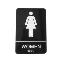 Bothyi - Letrero De Baño Con Acrílico Braille Para Restaurante, Puerta Pública O Pared, Oficina, Mujer