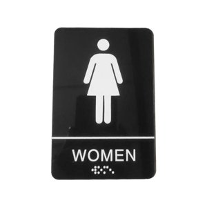 Bothyi - Letrero De Baño Con Acrílico Braille Para Restaurante, Puerta Pública O Pared, Oficina, Mujer