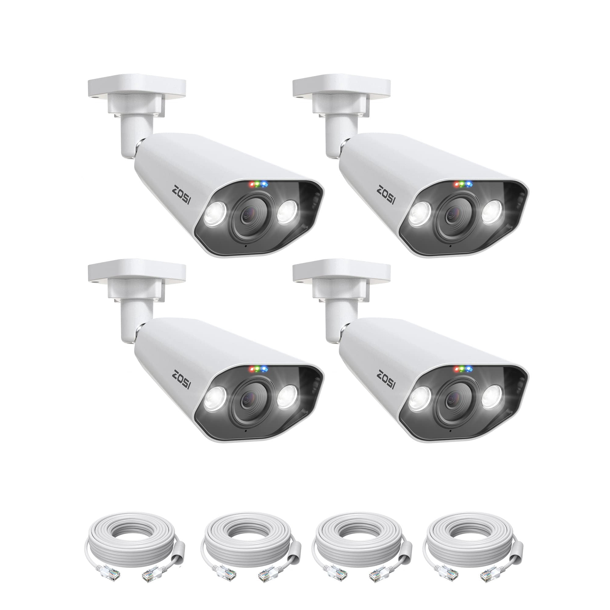 Cámara De Seguridad Zosi 4pk 4k Poe Con Cables Ethernet, Visión Nocturna