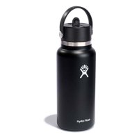 Botella De Agua Hydro Flask Wide Flex Straw Cap 946 Ml, Color Negro