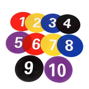 Genérico - 10 Uds. Marcadores De Puntos Numerados Para Suelo De Cancha De Entrenamiento De Fútbol De Baloncesto Coloridos