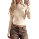 thumbnail image 1 of INSPIRE CHIC Blusas de Encaje para Mujer Transparente de Malla con Cuello Simulado y Forro de Bandeau Camisas Florales Sexy de Manga Larga Talla Mediana Blanca, 1 of 6