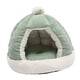 thumbnail image 1 of Cama Para Gatos Para Gatos De Interior, Cálida Cama Semicerrada Para Dormir Con Cojín De 49 Cm De Diámetro, Color Verde, 1 of 5