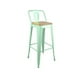 thumbnail image 2 of Pack 4 Taburetes Pisos Metal Tolix asiento madera con respaldo LF5-03HBW - verde agua, 2 of 4