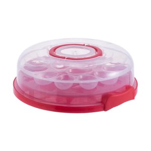 Bothyi - Portador De Pasteles Con Tapa Portador Portátil De Cupcakes Para Fiestas Cupcake Picnic Rojo