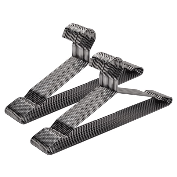 Perchas para ropa Amber Home, 17 unidades, alambre de metal negro resistente, 30 unidades