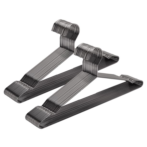 Perchas para ropa Amber Home, 17 unidades, alambre de metal negro resistente, 30 unidades
