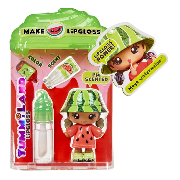 Muñeca Lipgloss Yummiland Maya Watermelon con Kit de Bricolaje