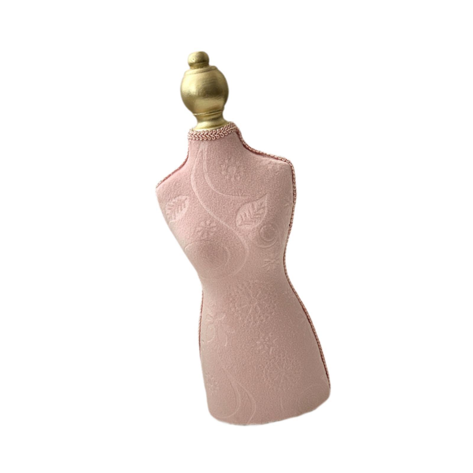 Magideal - Exhibidor De Collares, Busto, Maniquí, Elegante Escaparate, Decoración, Organizador De Cadena Colgante, Soporte De Almacenamiento De Joyas Para Escrit Rosa