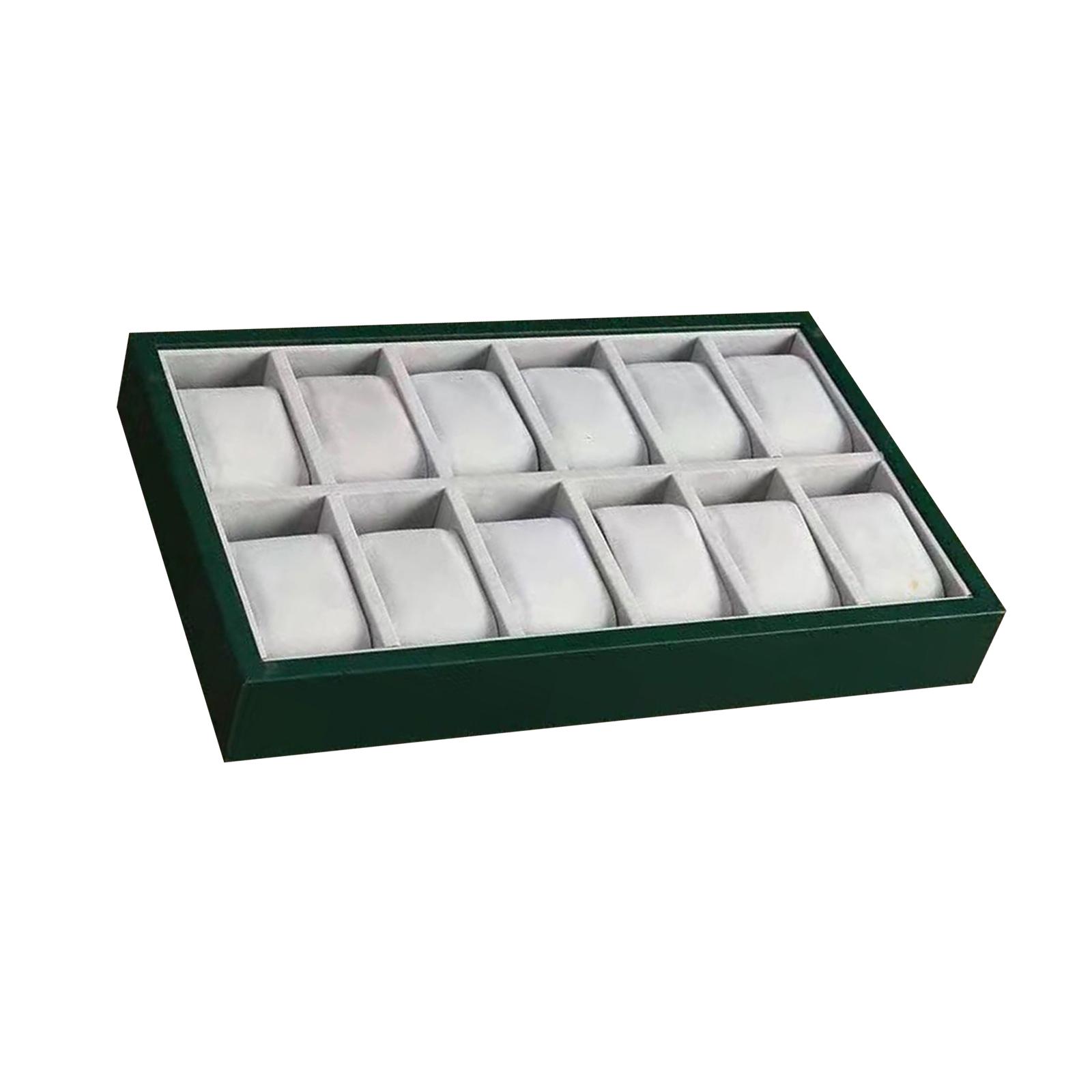 Ioensy - Bandeja De Reloj De Terciopelo, Pulsera, Brazalete, Pantalla De Reloj Para Cajones, Tocador De Mesa, 12 Ranuras