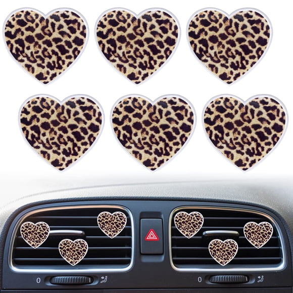 Clip de ventilación para aromatizador de auto Xinjincang Leopardo Corazón, 6 piezas