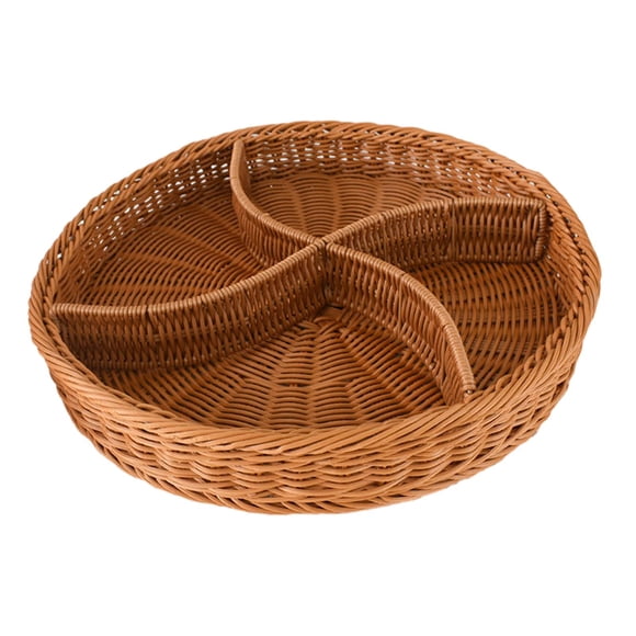 Cestas De Mimbre De Imitación, Cestas De Almacenamiento De Mimbre Hechas A Mano Para Verduras Caseras, 4 Rejillas