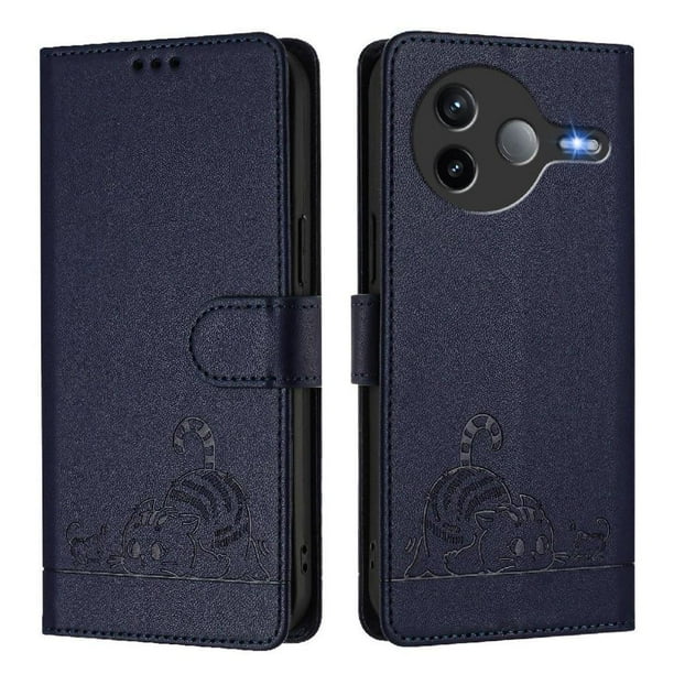 Funda tipo cartera FOXDOCK para Xiaomi Poco F7 Pro 5G con soporte, ranuras, RFID, diseño de gato