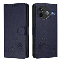 Funda Tipo Cartera Foxdock Para Xiaomi Poco F7 Pro 5G Con Soporte, Ranuras, Rfid, Diseño De Gato