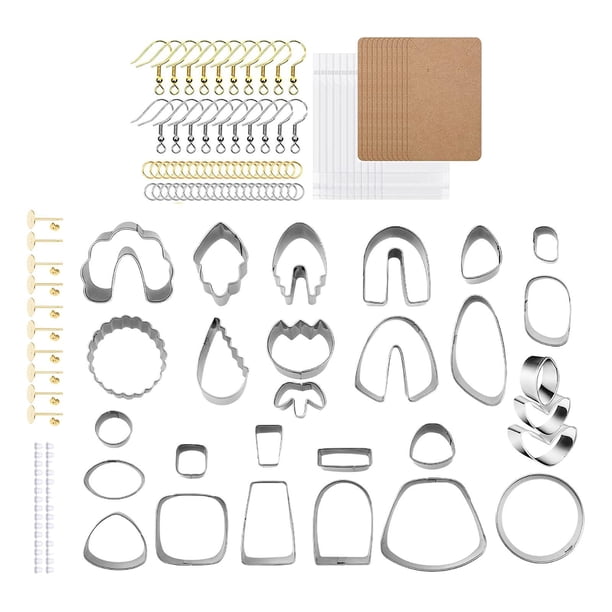 Cortadores de arcilla polimérica de material acero inoxidable 138x, anillos para pendientes, bolsas de plástico, cortadores de arcilla para pendientes