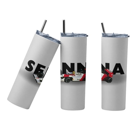 Sm - Termo Botella Termica F1 Ayrton Senna Monoplaza Blanco 10