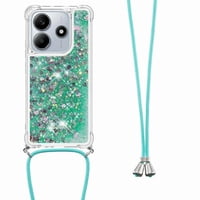 Funda Foxdock Para Xiaomi Redmi Note 14 4G Con Cuerda Ajustable, Brillo Líquido, Protección Antigolpes Y Lente – Ideal Para Regalo