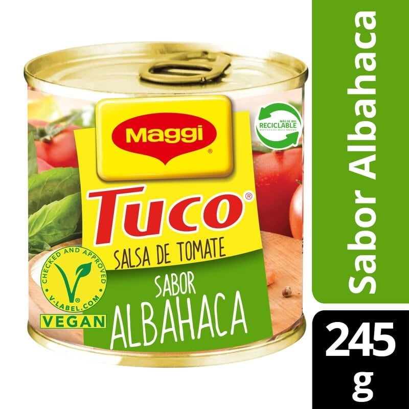 Salsa De Tomate Tuco Sabor Albahaca Lata 245 g Maggi