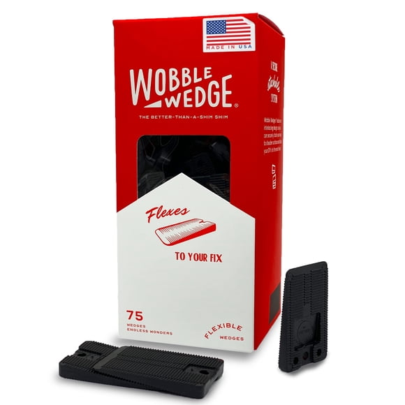 Cuñas de plástico Wobble Wobble, flexibles, paquete de 75 unidades, para el hogar, negras