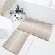 thumbnail image 1 of suxuMhao Paquete de 2 Tapetes de Baño de Chenilla, Tapete de Baño Absorbente, Tapete de Ducha, Tapete de Baño Suave, Tapetes de Piso Multiusos para Baño, Lavable a Máquina, Caqui y Blanco, 16 X 24in, 1 of 4