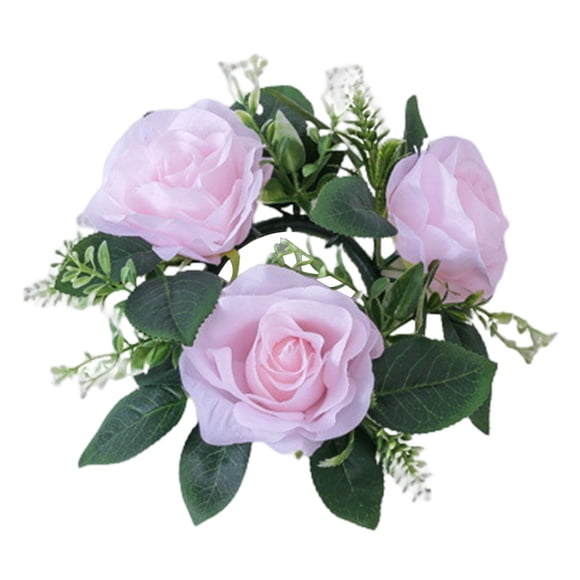 Rosas Artificiales Vela Aros Redondo 23cm Para Centros De Mesa Ventana Rosa