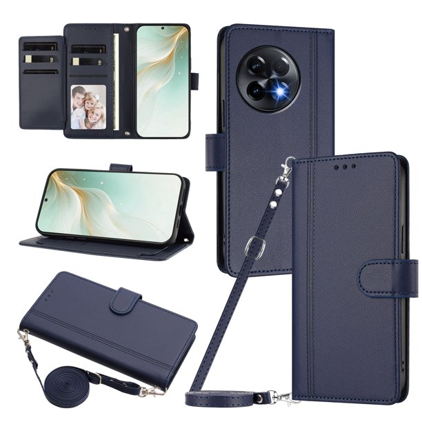 Funda Tipo Libro para OnePlus 11R 5G con Ranuras para Tarjetas, Azul