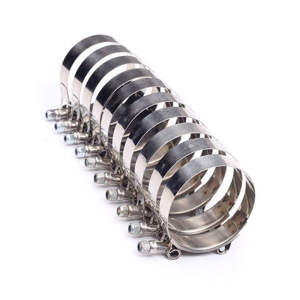 Abrazaderas T-Bolt de acero inoxidable para admisión turbo de 57 mm a 65 mm (10 piezas)