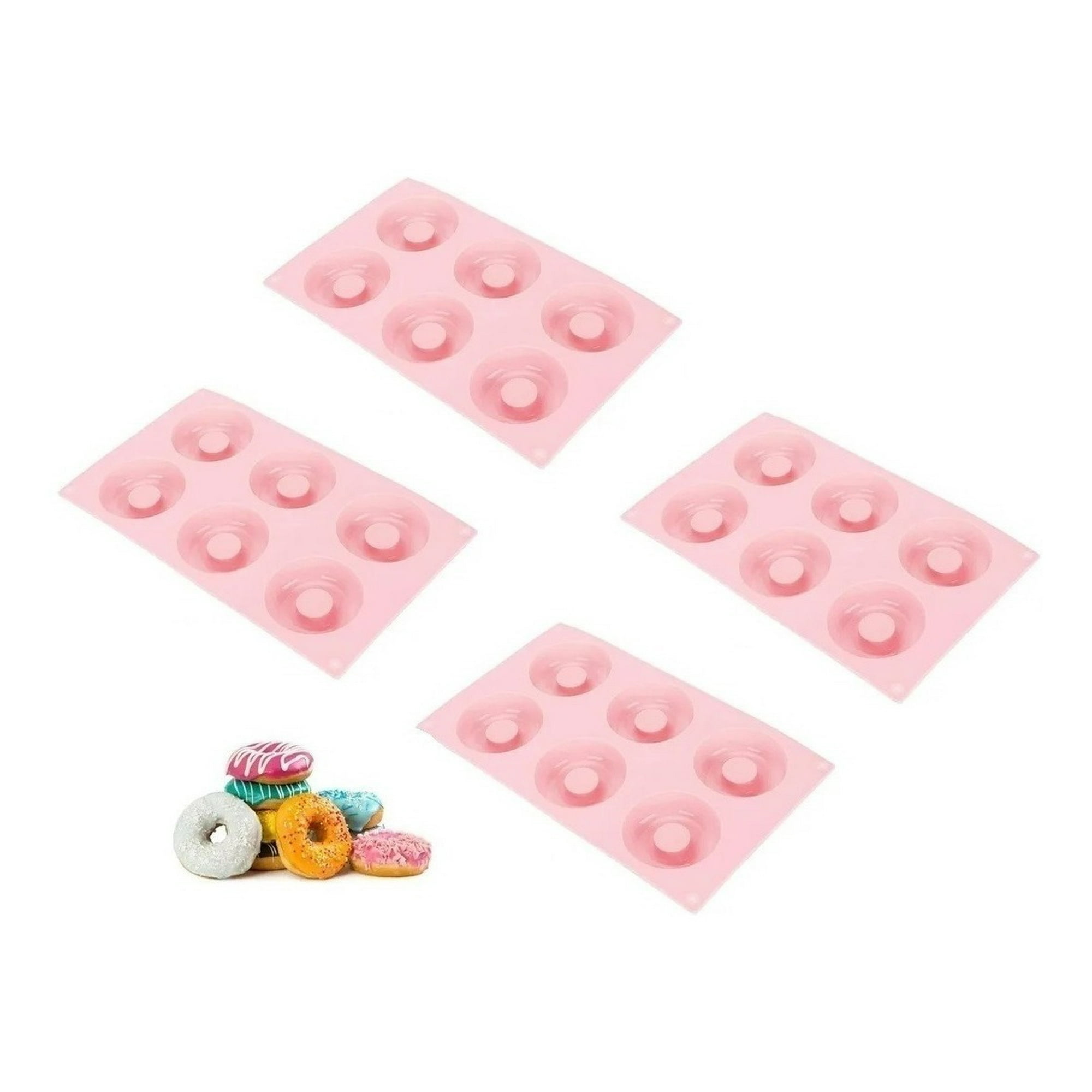 Genérico - Pack X4 Moldes Silicona Moldes De Silicona Donuts Mini Dona