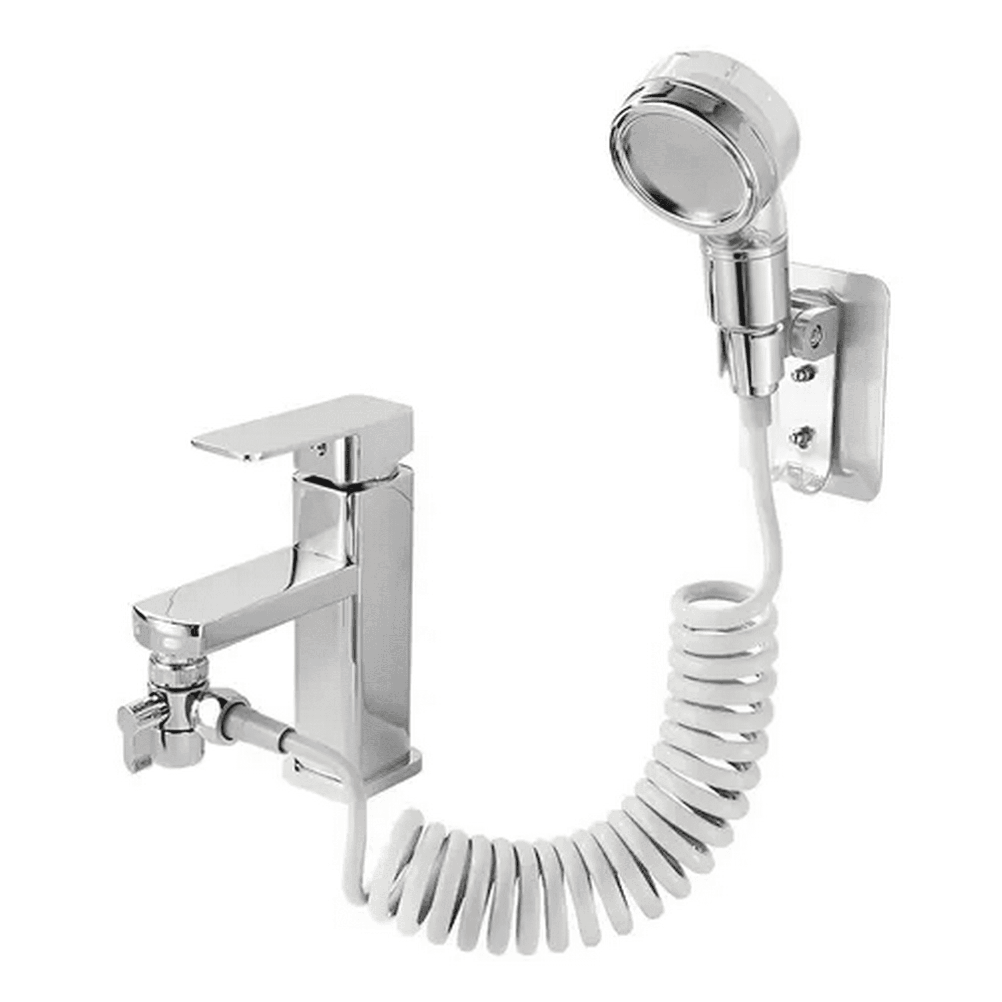 Genérico - Cabezal Ducha Externo Lavamanos Grifo Monomando Filtro Baños Plateado