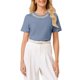 thumbnail image 4 of INSPIRE CHIC Blusa Elegante Brillante para Mujer con Tops de Piedras Preciosas para Cócteles y Fiestas S Azul Polvoriento, 4 of 5