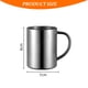 thumbnail image 2 of Tazas de café para acampar, irrompibles, de acero inoxidable de doble pared con asa (juego de 2), 2 of 7