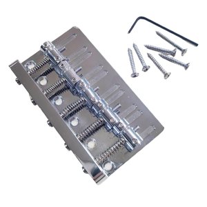 Magideal - Puente De Bajo De 5 Cuerdas Con Tornillos De Acero Inoxidable Resistente, Piezas De Repuesto Resistentes, Fácil Instalación Para Accesorios De Bajo