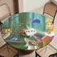 thumbnail image 5 of La Bella Durmiente Princesa Aurora theme Fitted Round Tablecloths Elastic Edged Table Covers Waterproof Table Cloth For Kitchen Holiday Party Tables Decor 150cm, 5 of 6