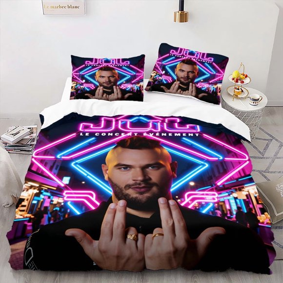 Jul Neon City Concert Fitted Sheet - Printed Duvet Cover Set Soft and Comfortable Breathable and Skin-Friendly Bedding Suitable for Bedroom and Living Room Deco