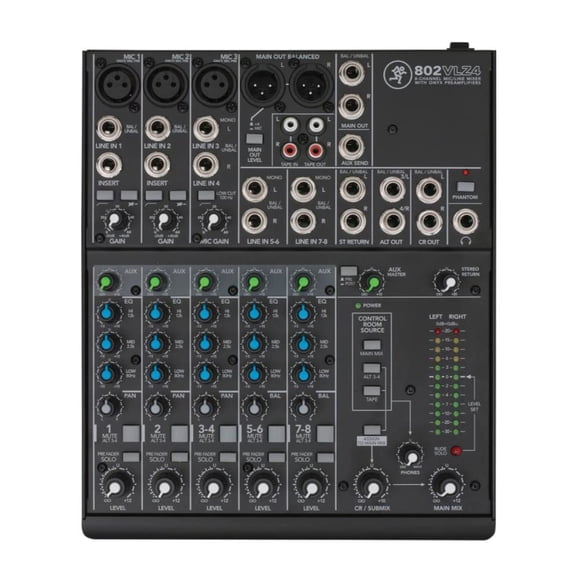 Mezclador Mackie 802VLZ4 Ultra Compact de 8 canales con preamplificadores Onyx