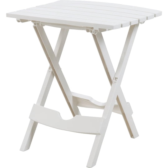 Mesa Auxiliar De Patio Adams, De Resina Blanca, Plegable, 39 X 44 X 50 Cm
