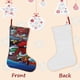 thumbnail image 3 of Navidad Bienvenidos a Villa Quién Tema: Calcetines de Navidad, fino lino blanco para colgar en escaleras y chimenea, decoración navideña para el hogar, regalo de Navidad. 45cm × 32cm, 3 of 5