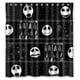 thumbnail image 1 of Cortina de ducha de calavera de Pesadilla antes de Navidad, juego de cortina de baño con ganchos, tamaño 66 x 72 pulgadas, 1 of 3