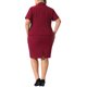 thumbnail image 5 of Agnes Orinda Conjunto de Traje de Negocios para Oficina de Mujer Talla Grande de 2 Piezas con Blazer de Manga Corta y Falda Lápiz con Botón 2X Burdeos, 5 of 8