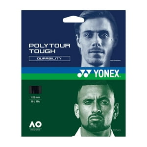 Cuerda De Tenis Yonex Poly Tour Tough 16L/1.25Mm Negra 12 Mt