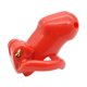 thumbnail image 1 of Dispositivo De Cinturón De Jaula De Castidad Masculina De Resina Cerradura De Pene Con 4 Anillos Juguete Adulto Rojo, 1 of 5