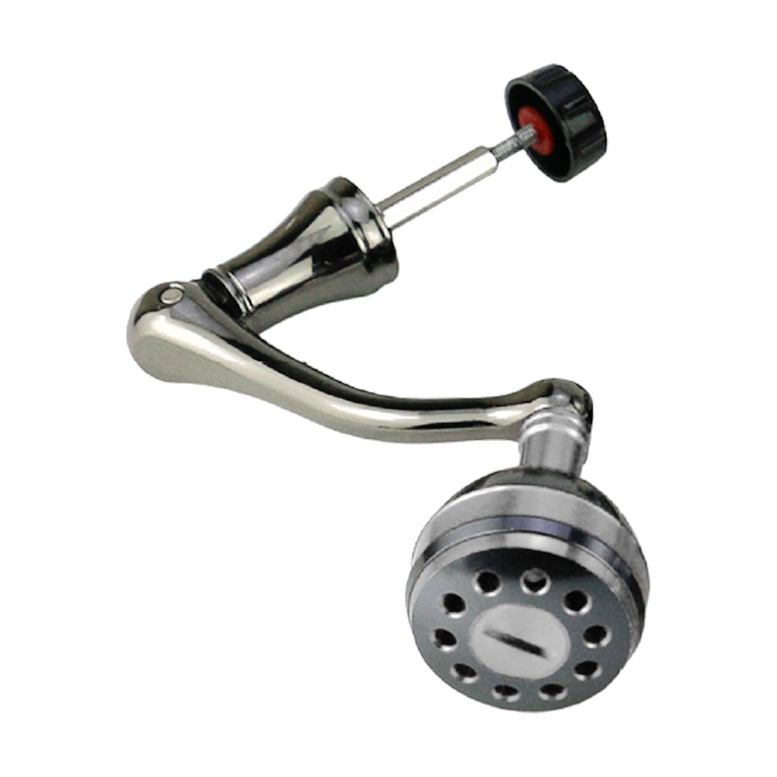 Magideal - Mango De Carrete De Pesca, Empuñadura De Balancín Universal Con Perilla Redonda Para Ambas Manos, Pieza De Repuesto De Empuñadura Basculante, Mango De Plata M