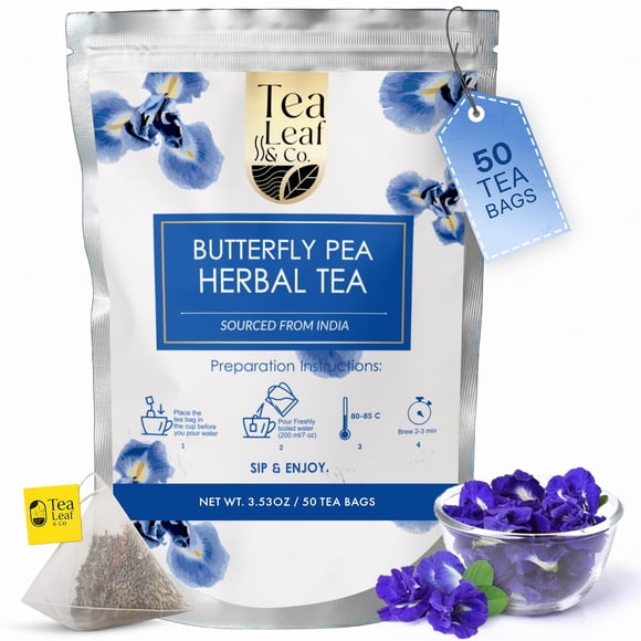 Tea Leaf & Co. Té de hierbas de guisante mariposa 100 g 50 bolsas