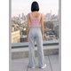 thumbnail image 2 of Pantalón Mujer Flare Pierna Ancha Cintura Elasticada Gris, 2 of 8