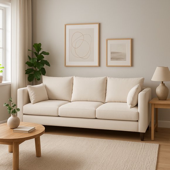 Sofá 3 Cuerpos Lumina Beige Tela – Confort y Estilo para tu Hogar