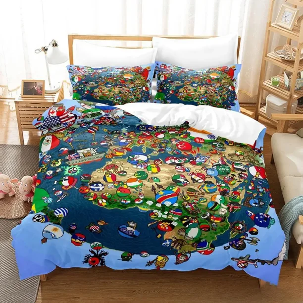 2024 New Countryball Polandballs Bedding Set Bed Set Adult Kid Bedroom Duvet cover Sets Cartoon Bed Sheets